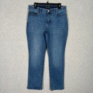 Lee Jean Women 12 Straight Flex Motion High Rise Elastic Waist High Rise Classic